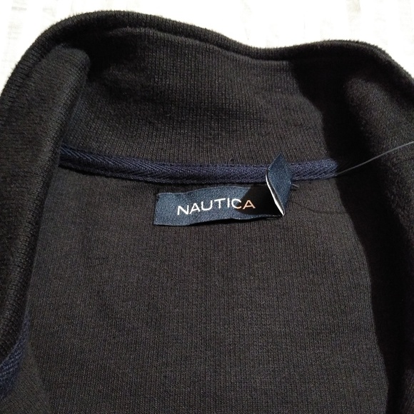 Nautica Black 1/4 Quarter Zip Pullover Sweatshirt - Picture 6 of 7